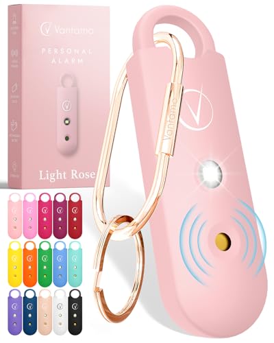 Vantamo Alarma Personal para Mujeres 130dB con Doble Altavoz, Luz...