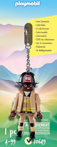 PLAYMOBIL Llavero Bombero 70649, Multicolor, Talla única