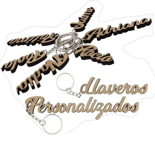 EDURAIT] Llaveros Personalizados Únicos: Combina Nombres de Madera...