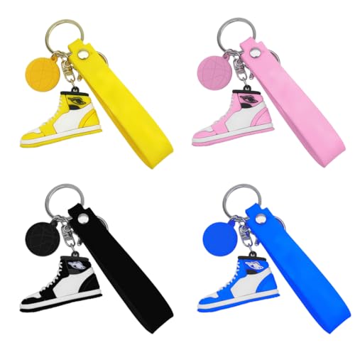 AKJAXQU 4 Pcs Llavero de Zapatillas de Baloncesto, Llaveros de Baloncesto,...
