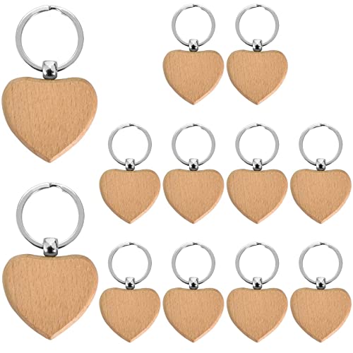 Mikihat 12 Piezas Llaveros de Madera para Personalizar, Llavero en Forma de...