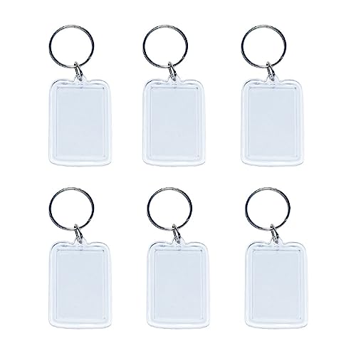 Set de 6 Llaveros de Doble Marco para Fotos en Blanco de Acrílico – un Regalo...