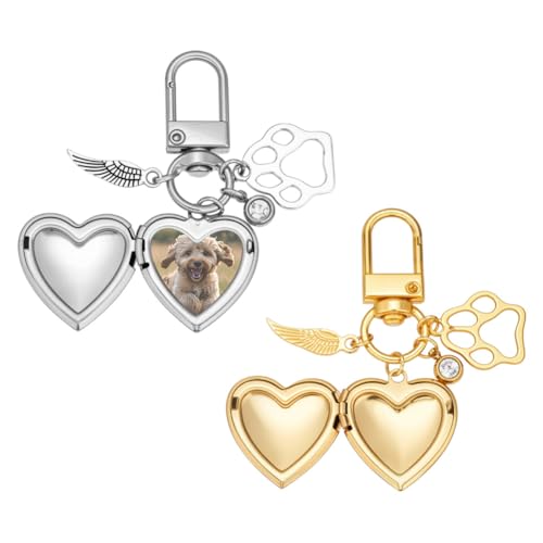 NBEADS 2 llaveros de corazón personalizados con 2 clolors para mascotas, 5,9...