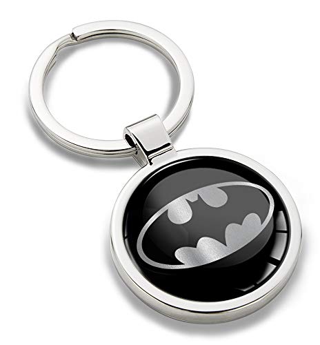 Biomar Labs® Llavero Metal con Caja de Regalo Batman Logo Negro Plata Emblema...
