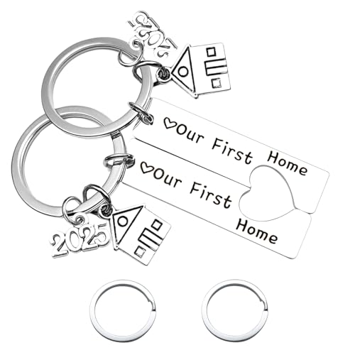 VEGCOO 2 Piezas Llaveros para Parejas, Llaveros Personalizados, Llavero de Acero...