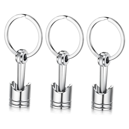LIFKOME 3piezas Llavero De Pistón De Motor De Metal Creativo Para Decoración...