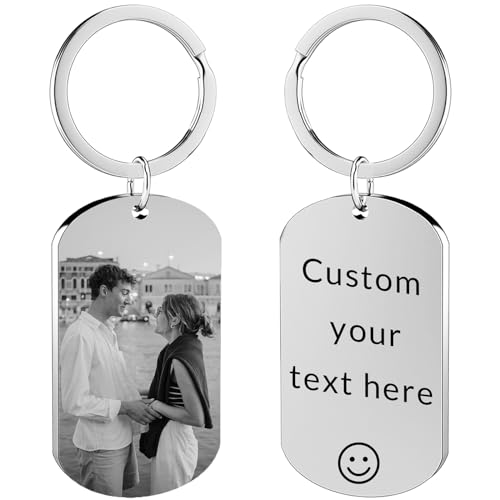 CWYW Llavero personalizado con imagen de doble cara, llavero personalizado...