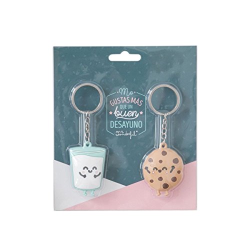 Mr. Wonderful Set de 2 llaveros Mr.Wonderful Galleta y Vaso parejasque Son ¡la...