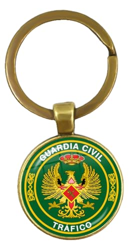 KREATIONS España Llavero Moda Cristal Metal Charm Guardia Civil Trafico