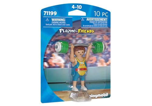 PLAYMOBIL-HALTEROPHILE Halterófilo Levantador de Pesas 71199, Color Verde,...