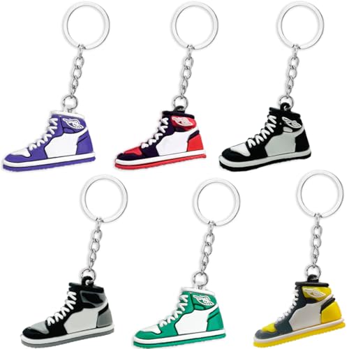AKJAXQU Llaveros, 6 Piezas Llavero de Zapatillas Baloncesto, Llavero Zapatilla...
