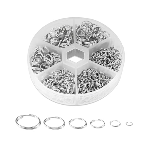 690Pcs Anillas para Llaveros,Anillo Llavero de Metal,Split Jump Ring con Doble...