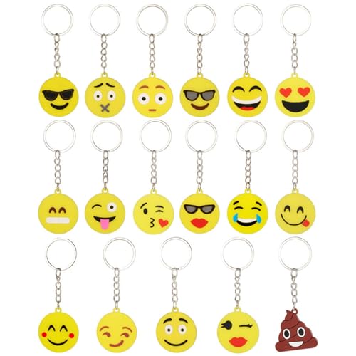30 Piezas Llavero Emoji llaveritos Emoticon Colgante decoración Bolsos Mochilas...