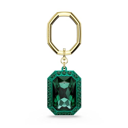 Swarovski Llavero, Talla octogonal, Verde, Combinación de acabados metálicos