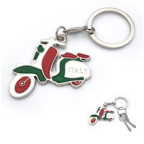 Llavero de bolsillo con anillo porta llaves bandera nacional italiana Italia de...