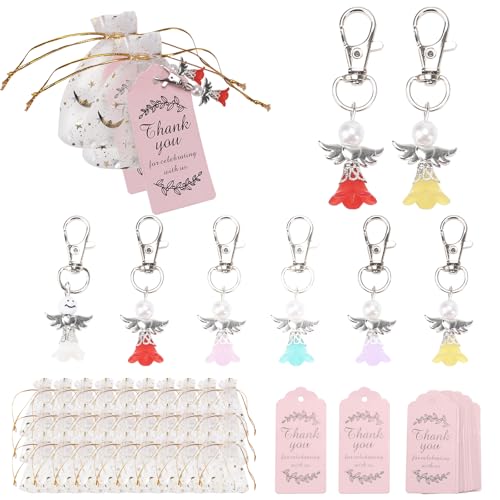 NAHUAA 30 Piezas Llavero Angel de la Guarda Comunion Regalos Angelito de la...