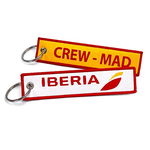 Iberia Airlines Crew MAD - Llavero tejido, naranja