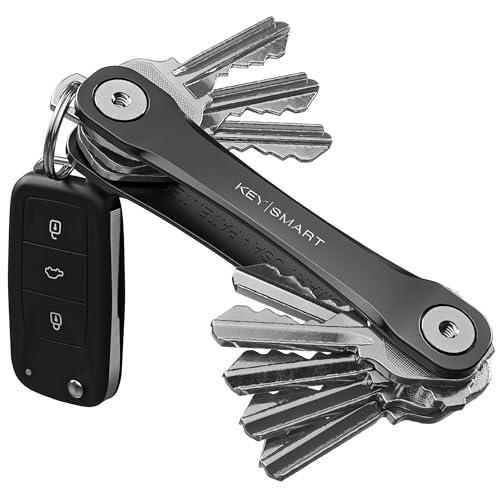 KeySmart Flex - Llavero y organizador de llaves compacto (hasta 8 llaves, Negro)