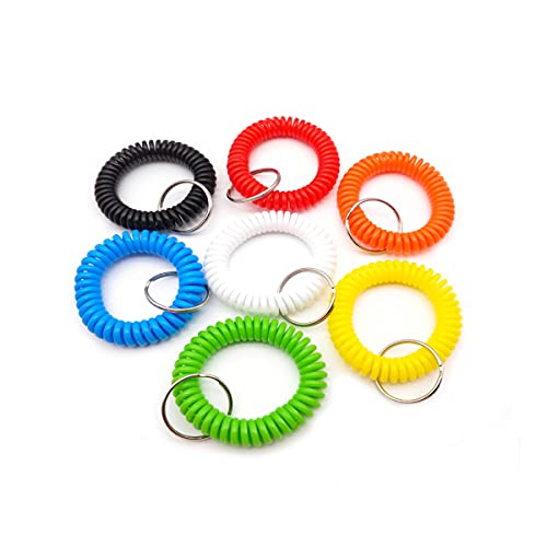 Bessy shop Llaveros de muñequera Espiral,7PCS Llavero de muñeca de Resorte...