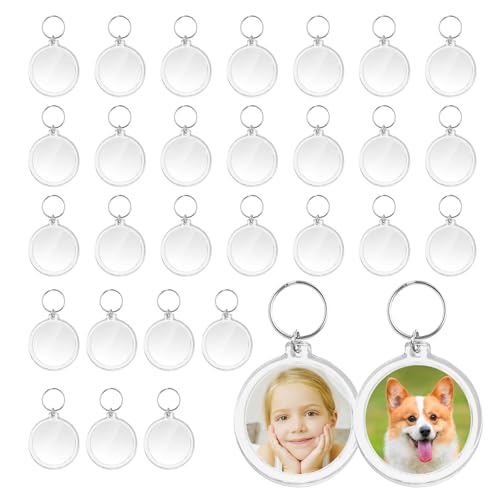 RAFIYU 30 Piezas Llaveros Personalizados con Foto, Llaveros para Personalizar de...