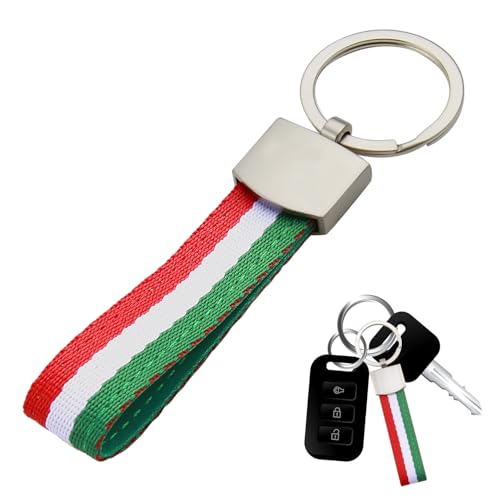 Aisikoo Llavero Bandera Italia Bandera Italiana Llavero de Lino Elástico y...