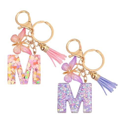 HDGSAFD 2pcs Letras Llaveros De Mariposa De Moda Llaveros Llavero Para Niñas...