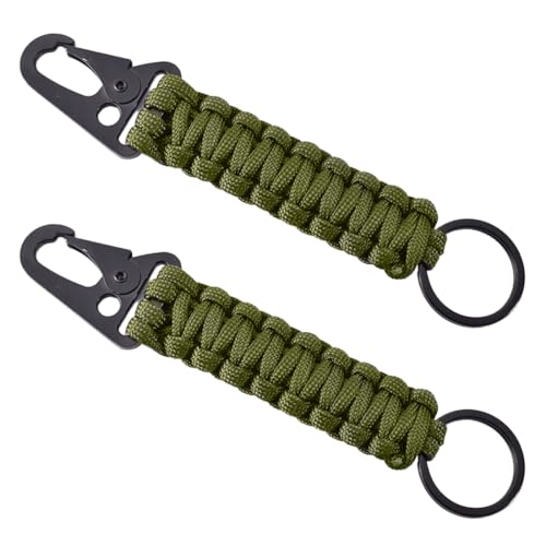 COYUN 2 Piezas llaveros de cuerda de paracaídas, Forma de Mosqueton Escalada...