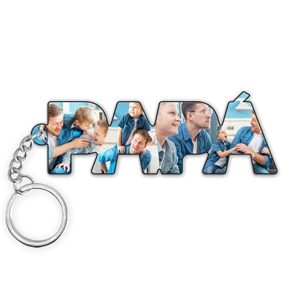 Transparent Gift Llavero Personalizado con Fotos en Letras para Papá. Regalo...