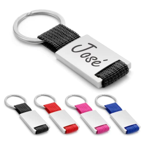ibera gifts - Llavero Personalizado en Metal y Tela, Grabado con Láser,...