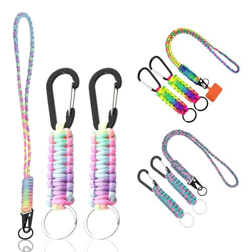 Mecmbj lanyard llaves, cordon llaves cuello, llavero de paracord trenzado de 3...