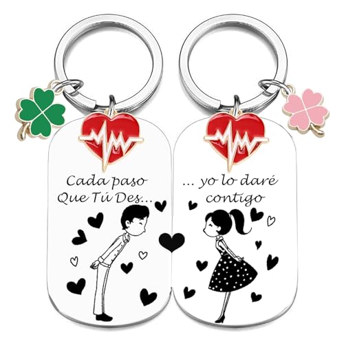 YUANSI Llavero de Pareja Originales Personalizado - Llaveros Pareja,Llavero Para...