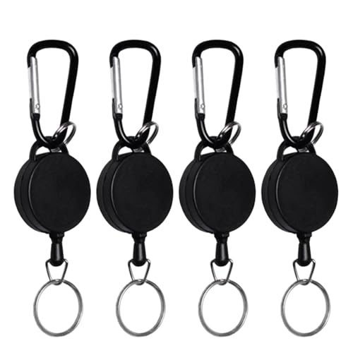 Llavero Retractil, 4 Piezas Llavero Extensible, Llavero Extensible Retractil con...