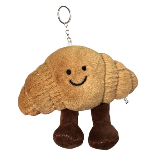 GWAWG Croissant Bag Charm Kawaii, llavero de peluche, llavero con pompón suave...