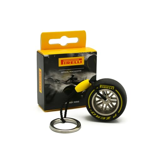 F1 Pirelli Motorsport - Llavero oficial con rueda de goma, color amarillo medio
