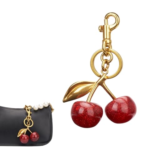 Fonyiunce Elegante colgante de bolsa de cereza, llavero versátil con colgante...