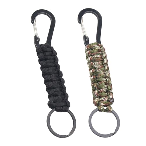 ZGDEIWGF 2 Piezas De Llaveros De Paracord, Mosquetones De Cuerda Trenzada,...