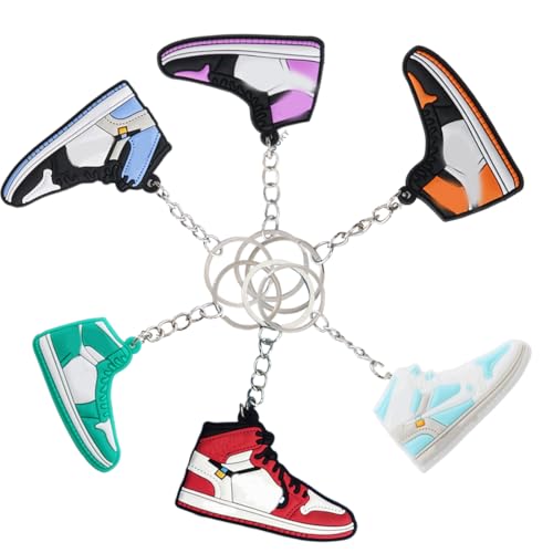 EAVUYIS 6 Piezas Llavero de Zapatillas de Baloncesto, Zapatos De Baloncesto De...