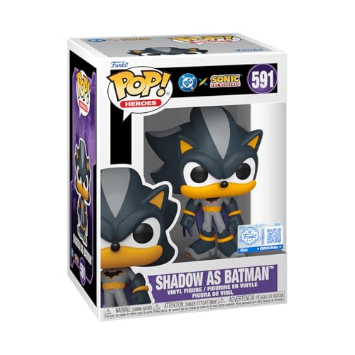 Funko Pop! Heroes: Justice League & Sonic - Shadow as Batman - Sonic + DC Comics...