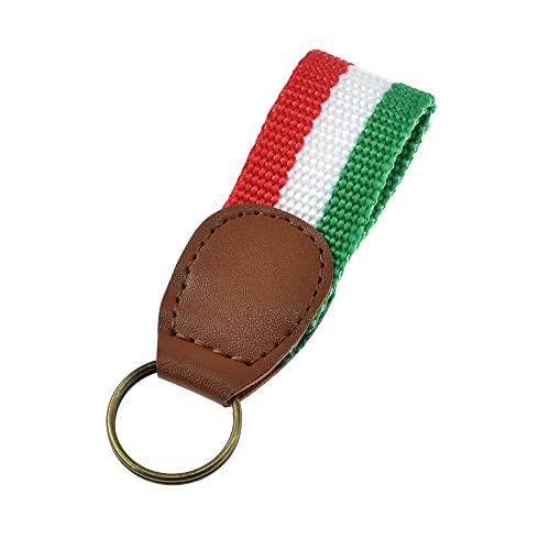 BDM Llavero bandera Italia, porta llaves futbol, argolla de tela para casa o...