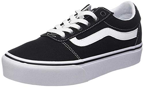 Vans Ward Platform, Zapatillas Mujer, Canvas Black White, 38 EU