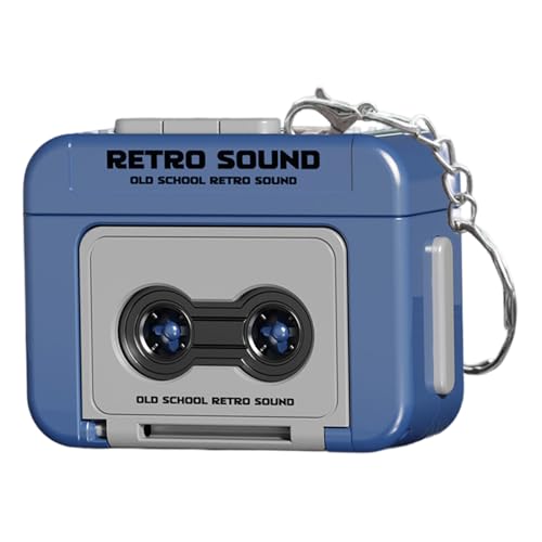 Hbbgdiy Retro Mini Cassette Cape Recorder Keychain con música, Reproductor de...