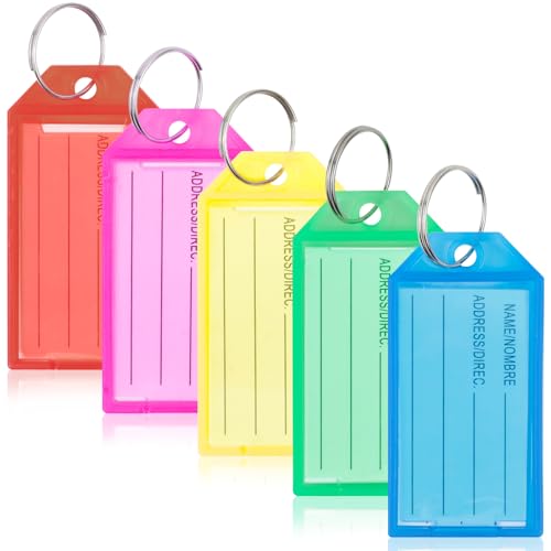 Cozary Llaveros Plastico con Etiqueta 20 Piezas, Etiquetas Llaves Identificador,...