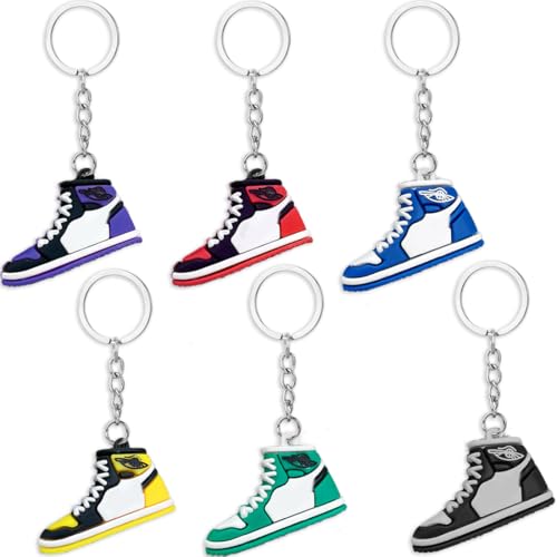 KUMSODE 6 Piezas Llaveros, Llaveros de Zapatillas Baloncesto, Llavero Zapatilla...
