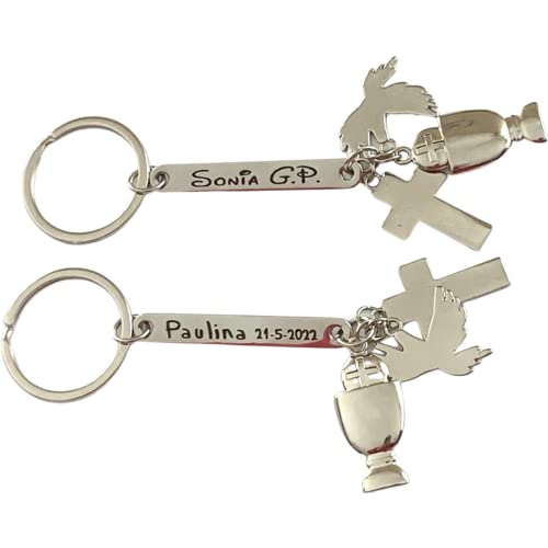 regalo grabado - 10 Llaveros Personalizados de Comunión | Grabado Imborrable,...