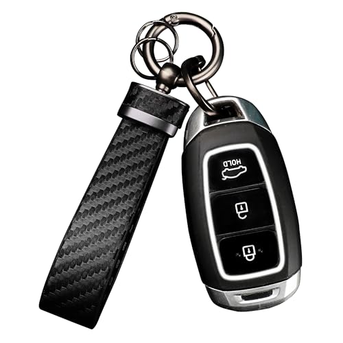 GTLM Kits para Llaveros Coche,Fibra de Carbono Llavero Cuero con Anilla D...