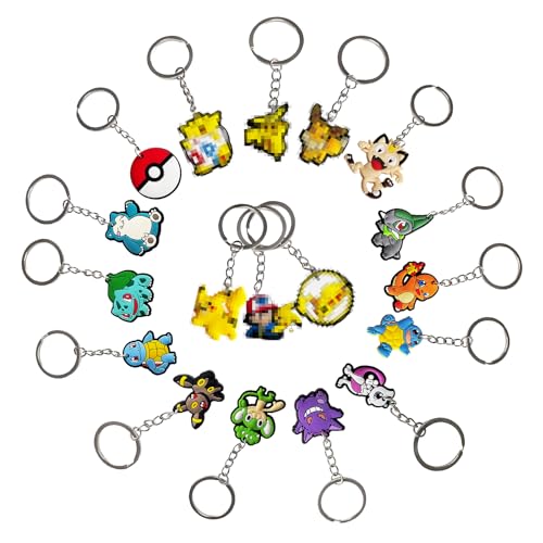 18Pcs Anime Schlüsselanhänger Cartoon Schlüsselanhänger Keyring Keychain...