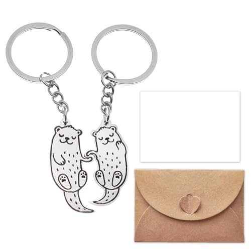 Ruzister 1 par de llaveros de metal con diseño de Otter, diseño de animales,...
