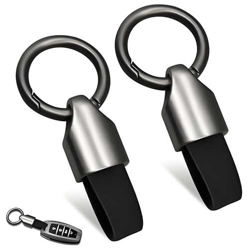 Wjelet 2 llaveros de piel para Peugeot, Nissan, Volvo, color negro