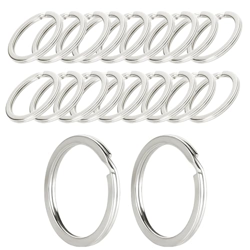 20 Piezas Argollas para Llaves 25mm Anillos de Metal Anillas Planas para...