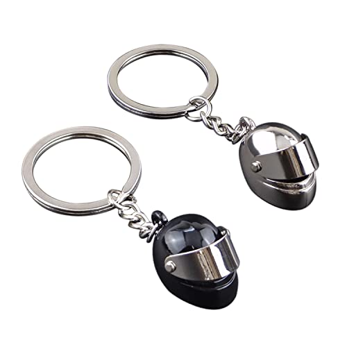 titulado:2 piezas del llavero del casco, colgante del metal creativo, mini...